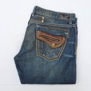 New Men's ROBIN'S JEAN sz 44 Indian Straight Studded Jeans